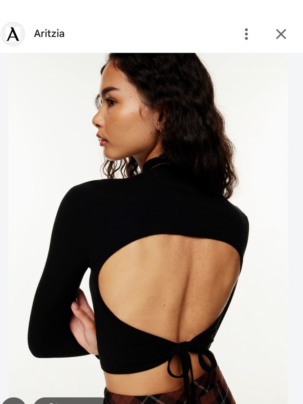 Aritzia Ellie mockneck open back sweater